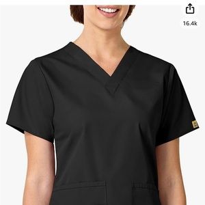 WonderWink women black scrub set size XL- Bravo top & Romeo pants